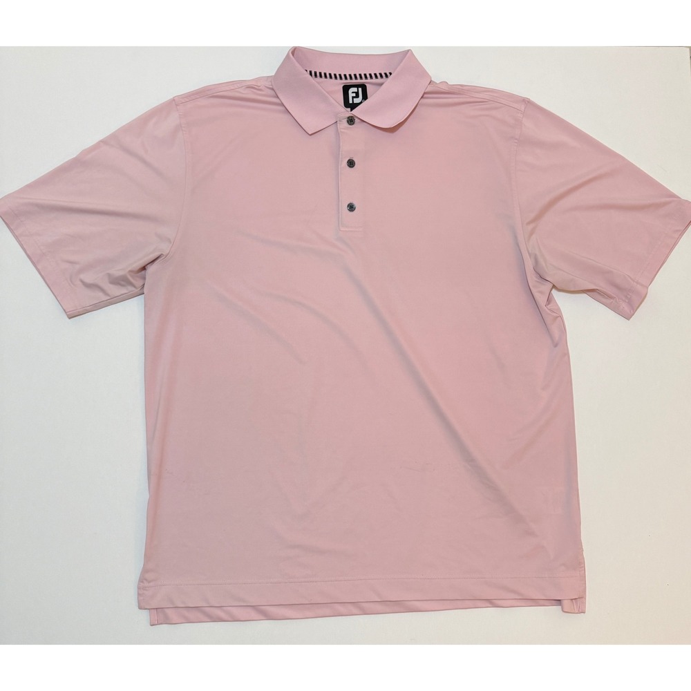 FootJoy Mens XL ProDry Golf Polo Shirt Pink Short Sleeve Performance Stretch